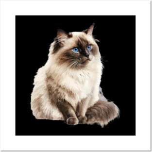 Birman Cat Lovers watercolor Posters and Art